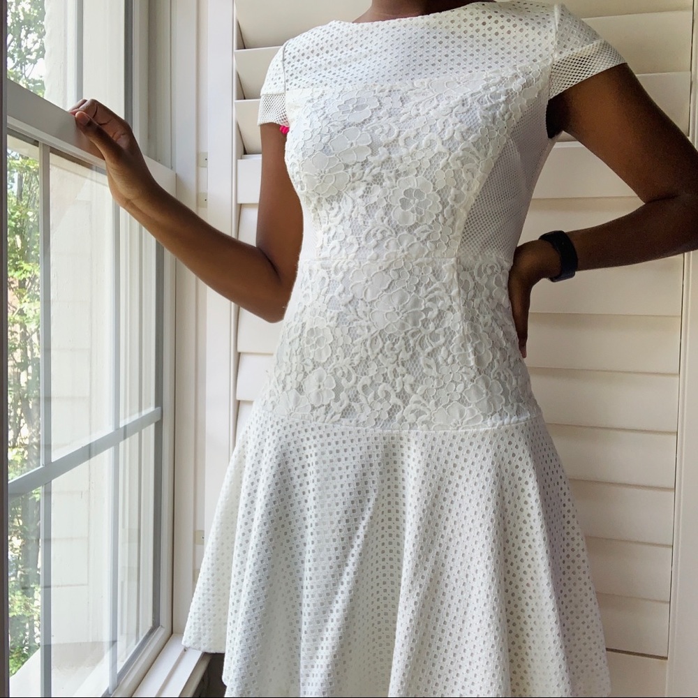 Betsey Johnson Embroidered White Dress